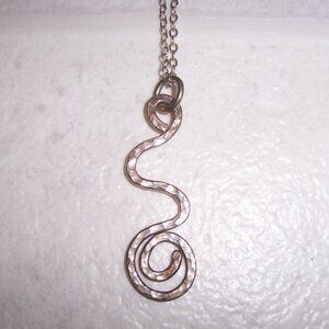 Abstract Squiggle Sterling Silver Pendant Necklace